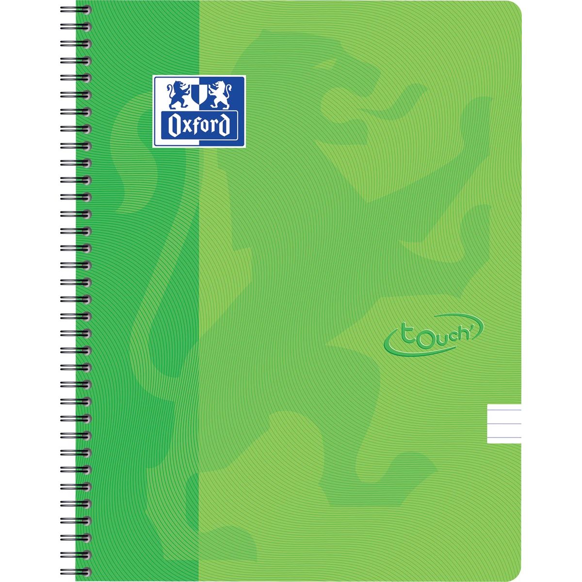 Oxford - Bloc spirale Touch A4 ligne 70 feuilles vert anis