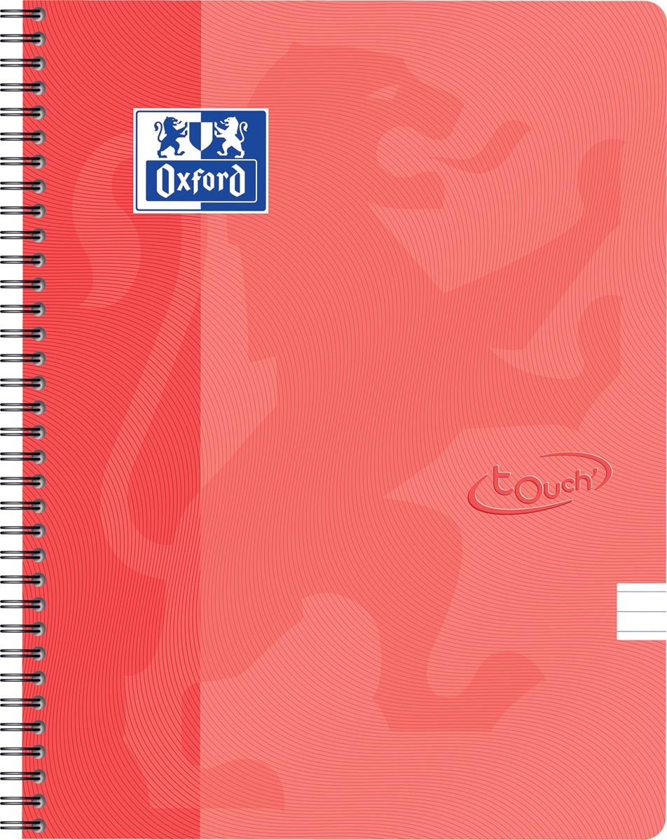 Oxford - Bloc à spirale School Touch, format A4, 140 pages, ligné, orange