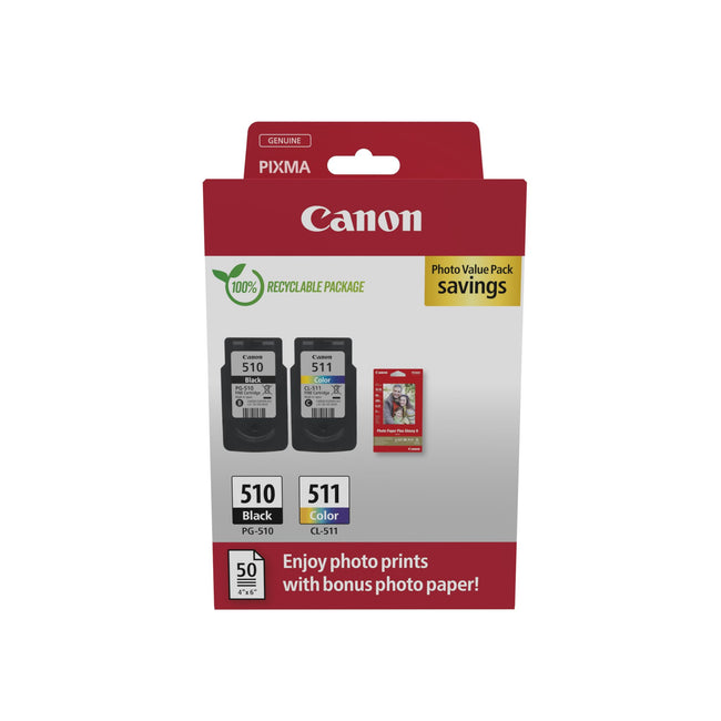 Canon -  Inktcartridge PG-510 CL-511 zw + kl + papier