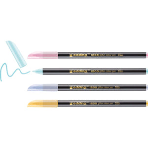 Edding -  glitter viltstift e-1200, assorti pastel, set van 4 stuks