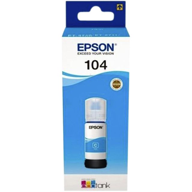 Epson - Tintenflasche 104, 7.500 Seiten, OEM C13T00P240, Cyan