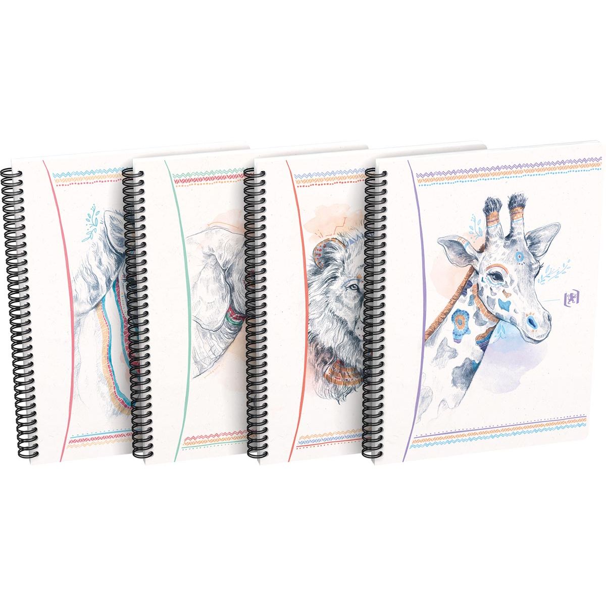 Oxford - Spiral block Boho B5 line 60 sheets assorted