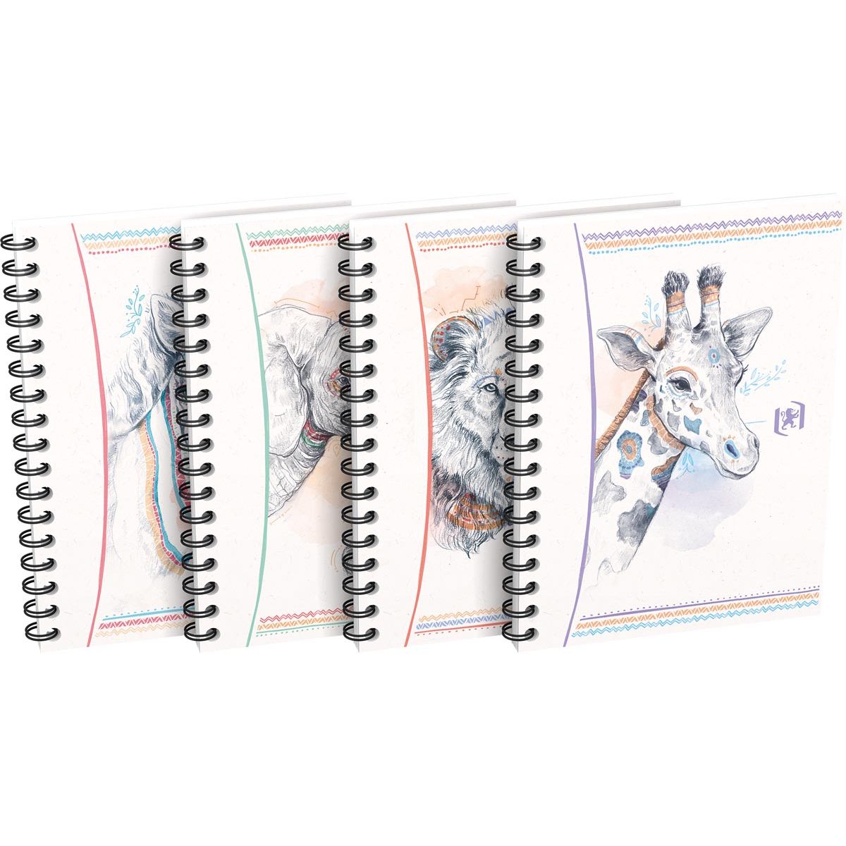 Oxford - Bloc de espiral Boho, ft A6, 120 páginas, cuadriculado 5 mm, colores surtidos