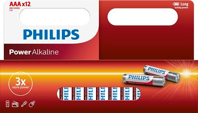 Philips - Power Alkaline 12 x AAA battery