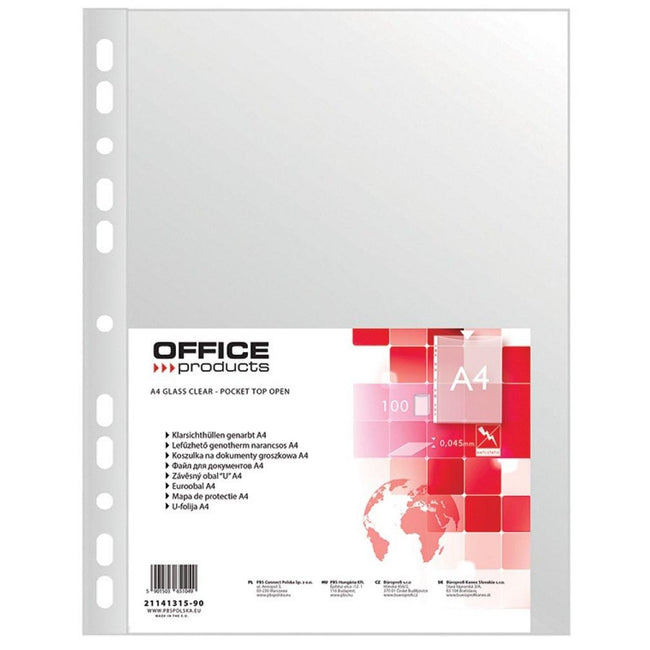 OFFICE products -   showtas, gekorreld, A4, 45 micron, pak van 100 stuks