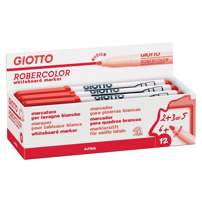 Giotto - Marker de tableau blanc RoberColor, moyen moyen, point rond, rouge