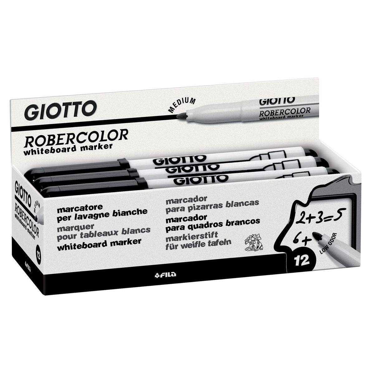 Giotto - Marqueur pour tableau blanc Robercolor, moyen, pointe ronde, noir