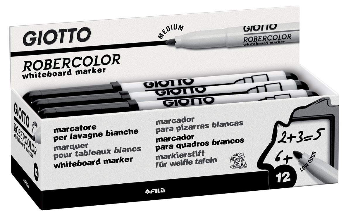 Giotto -  Robercolor whiteboardmarker, medium, ronde punt, zwart