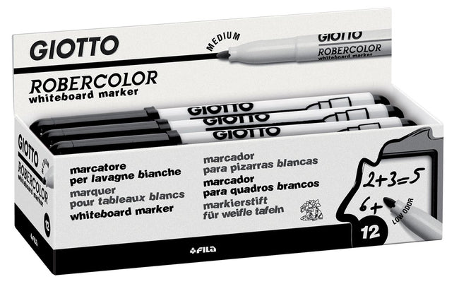Giotto -  Robercolor whiteboardmarker, medium, ronde punt, zwart