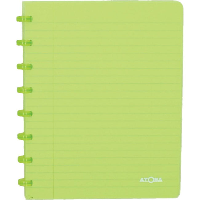 Atoma - Carnet A5 ligne 144 pages 90gr PP transparent assorti