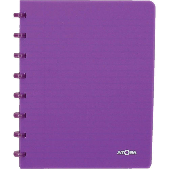 Atoma - Carnet A5 ligne 144 pages 90gr PP transparent assorti