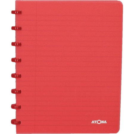 Atoma -  Trendy schrift, ft A5, 144 bladzijden, geruit 5 mm, transparant rood