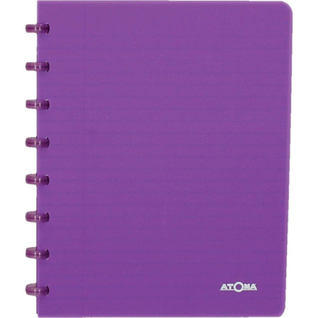 Atoma -  Trendy schrift, ft A5, 144 bladzijden, geruit 5 mm, transparant paars