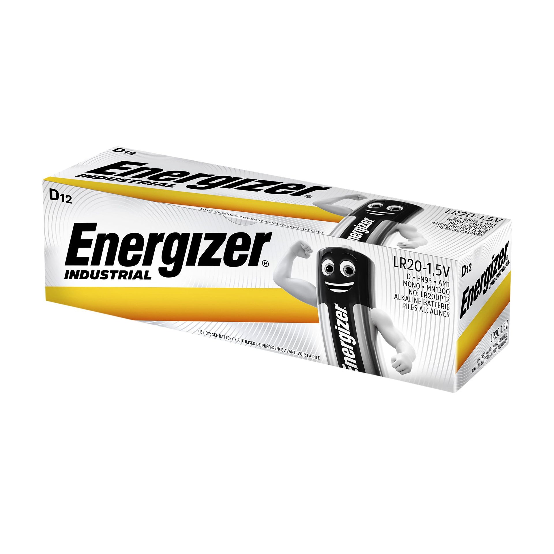 Energizer - Batteria industriale D alcalina scatola da 12 pezzi
