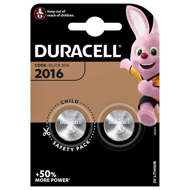 Duracell - Battery button cell 2xCR2016 lithium Ø20mm 3V-90mAh