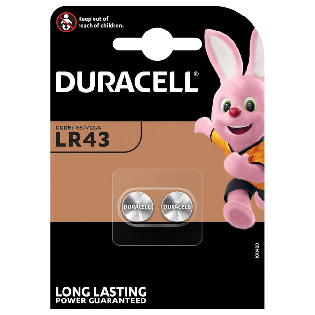 Duracell - Battery button cell 2xLR43 alkaline Ø11.6mm 2 pieces