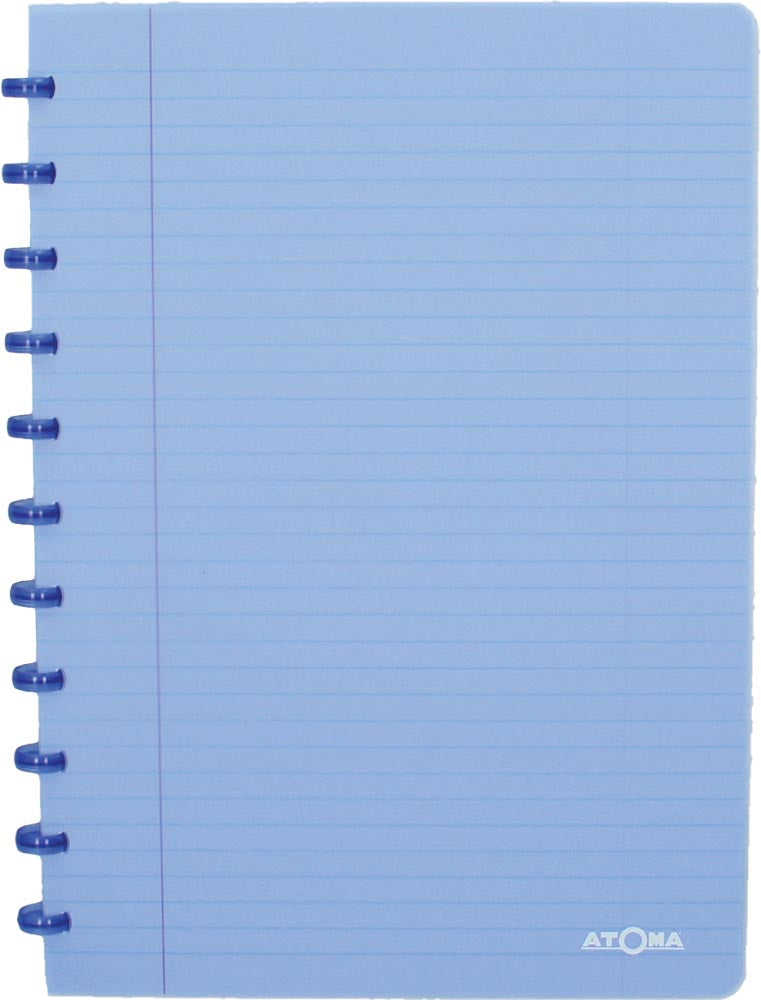 Atoma -  Trendy schrift, ft A4, 144 bladzijden, gelijnd, transparant blauw