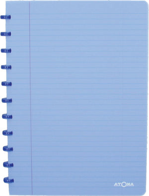 Atoma -  Trendy schrift, ft A4, 144 bladzijden, gelijnd, transparant blauw