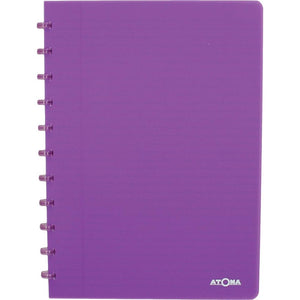 Atoma - Carnet A4 ligne 144 pages 90gr PP transparent assorti
