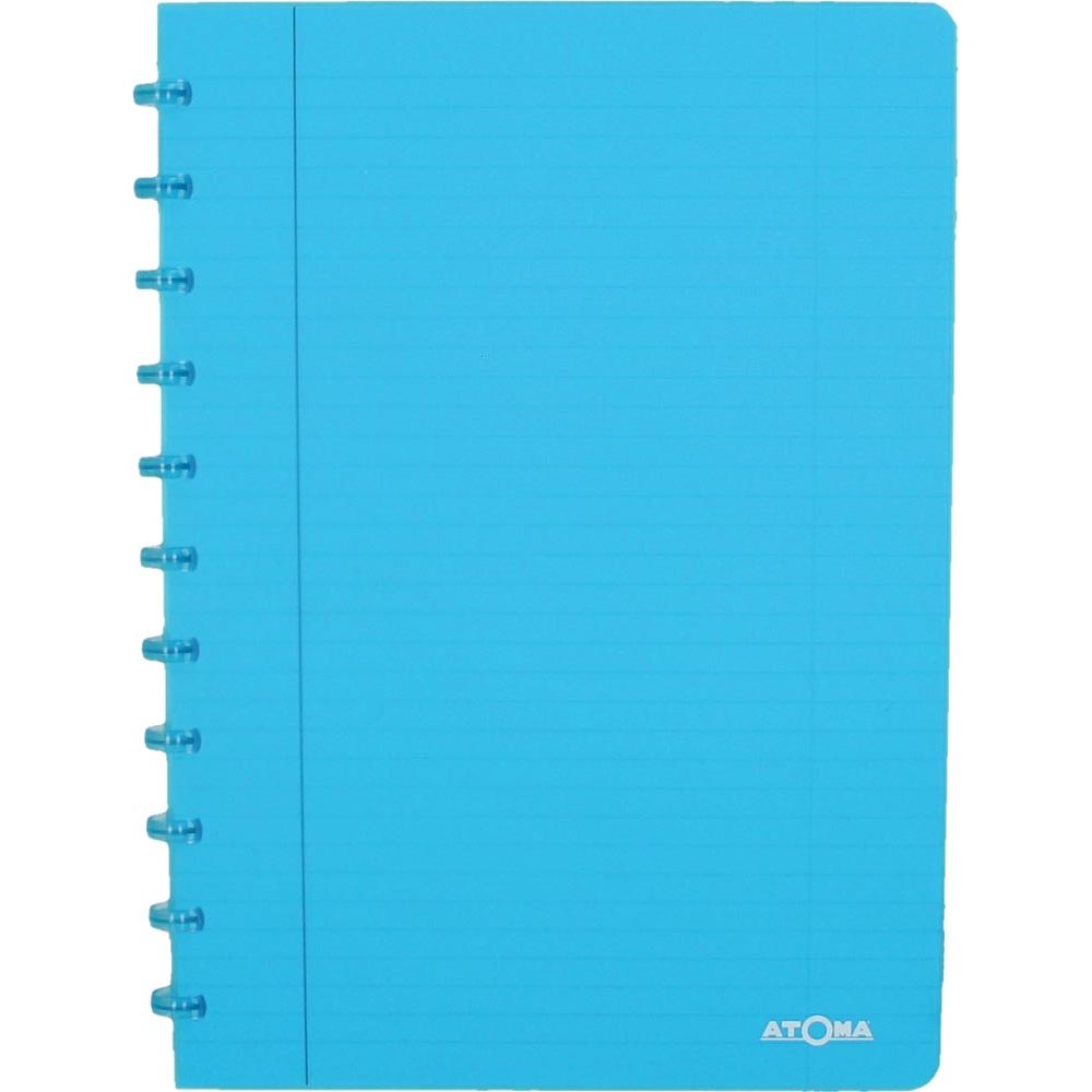 Atoma -  Trendy schrift, ft A4, 144 bladzijden, gelijnd, transparant turkoois