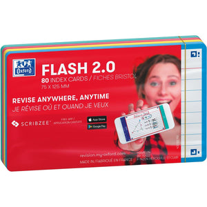 Oxford - Flashcard 2.0 75x125mm 80 hojas 250gr linea surtida