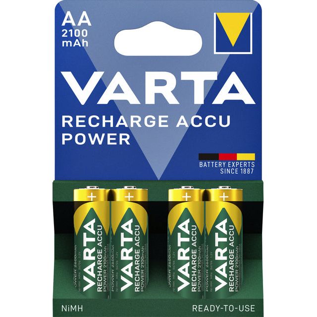 VARTA - Batterie rechargeable AA 2100mAh R2USE | Blister un 4 pièces | 10 morceaux