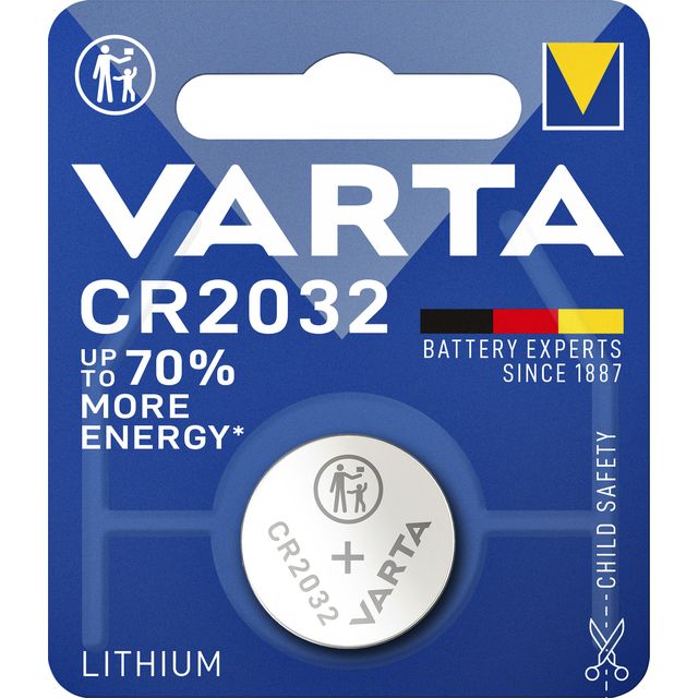 Varta - Pile bouton CR2032 au lithium blister de 1 pièce | 10 pièces