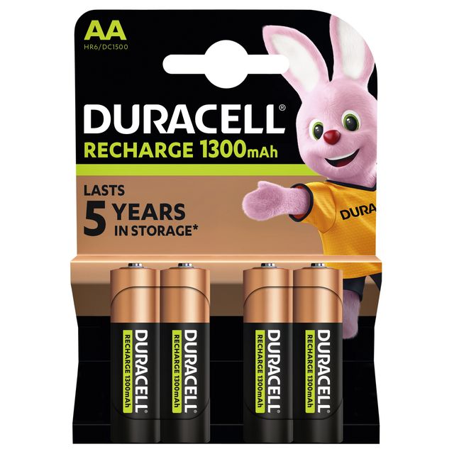 Duracell - Batteria ricaricabile 4xAA 1300mAh Plus