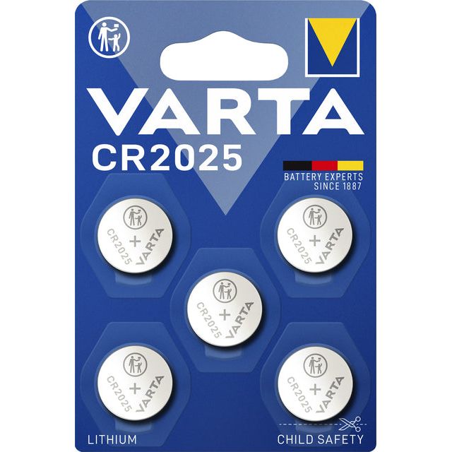 Varta - knoopcel Lithium CR2025, blister van 5 stuks