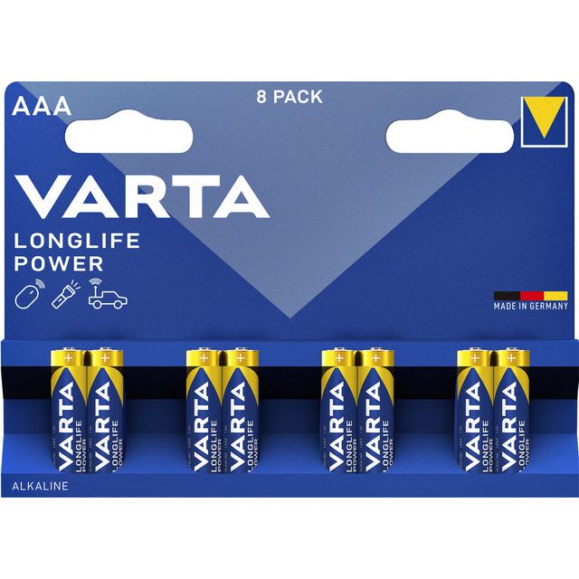 VARTA - Batterie AAA Longlife Power | Blister un 8 pièces