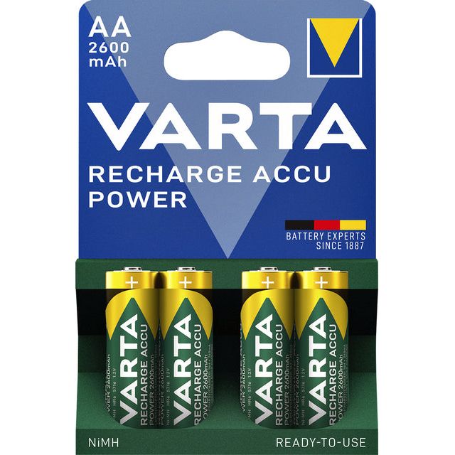 Varta - Batterie wiederaufladbar AA HR6 2600mAh Ready2use | Blasen Sie ein 4 -Stück