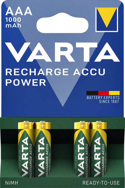 Varta - Batterielade AAA HR3 1000mAH Ready2use | Blasen Sie ein 4 -Stück | 10 Stück