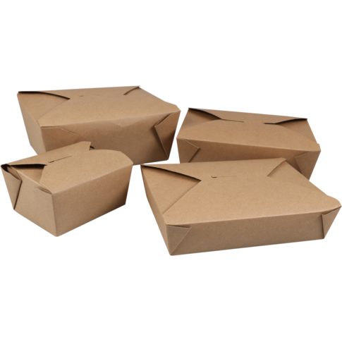 Fold-Pak - Bak | Karton + PE | 1470ml | oosterse maaltijdbak | 216x159x48mm | bruin | 200 stuks