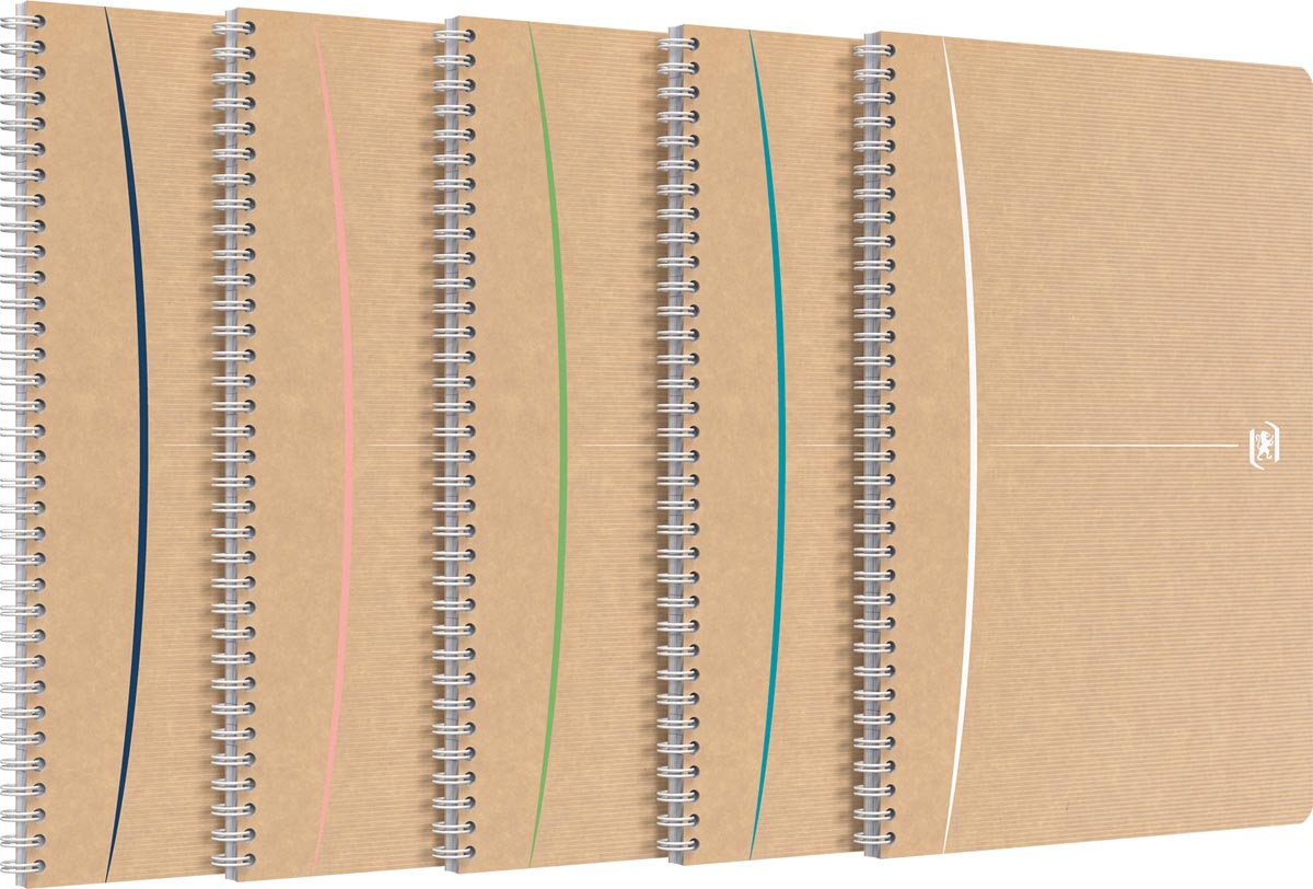 Oxford -  spiraalschrift, 180 bladzijden, ft A4, geruit 5 mm, geassorteerde kleuren