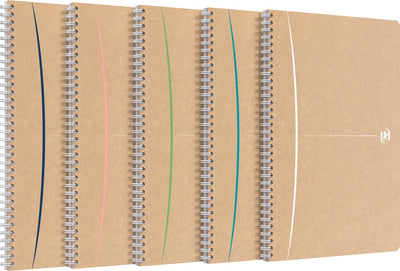 Oxford -  spiraalschrift, 180 bladzijden, ft A4, geruit 5 mm, geassorteerde kleuren