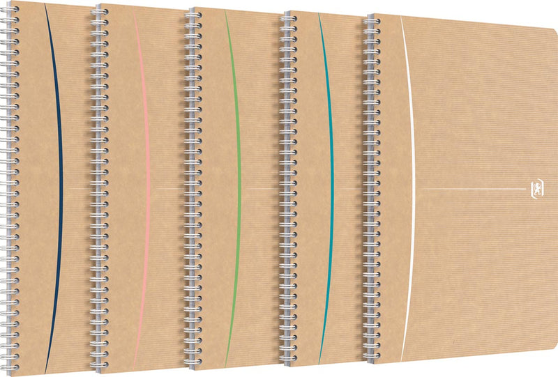 Oxford -  spiraalschrift, 180 bladzijden, ft A4, geruit 5 mm, geassorteerde kleuren