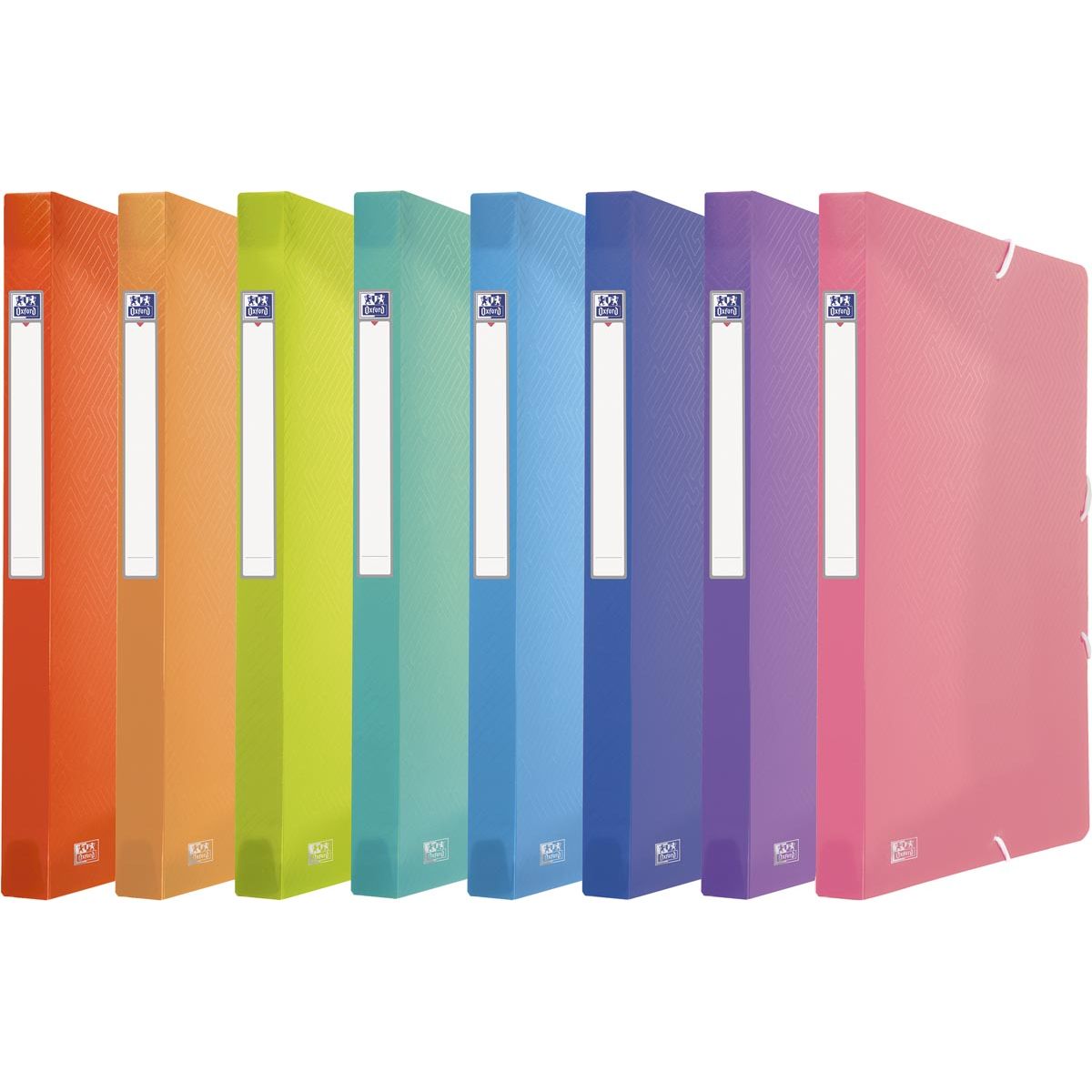 Oxford - Elastobox urbano in PP, dimensioni 24 x 32 cm, retro 2,5 cm, colori trasparenti assortiti