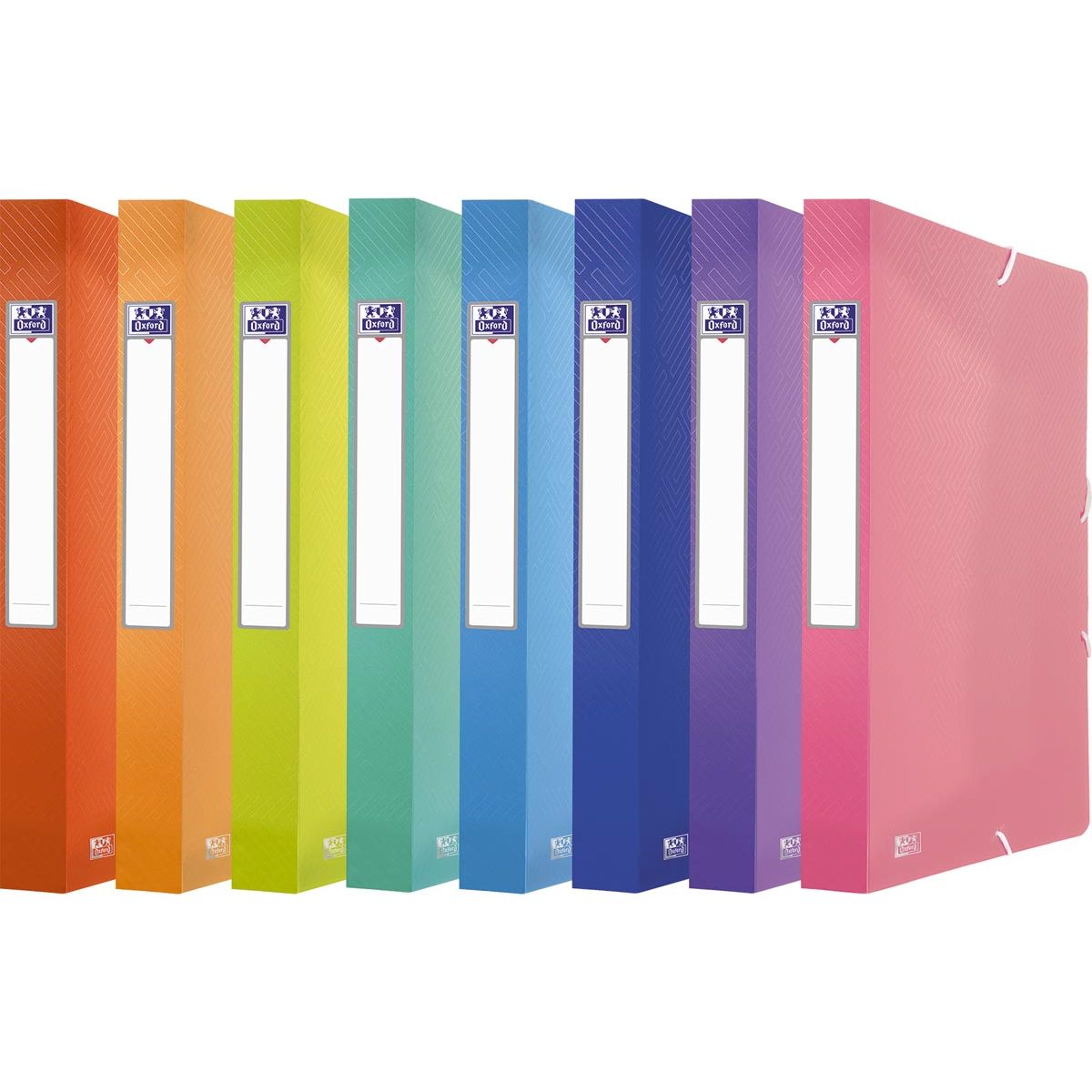 Oxford - Elastobox urbano in PP, dimensioni 24 x 32 cm, retro 4 cm, colori trasparenti assortiti