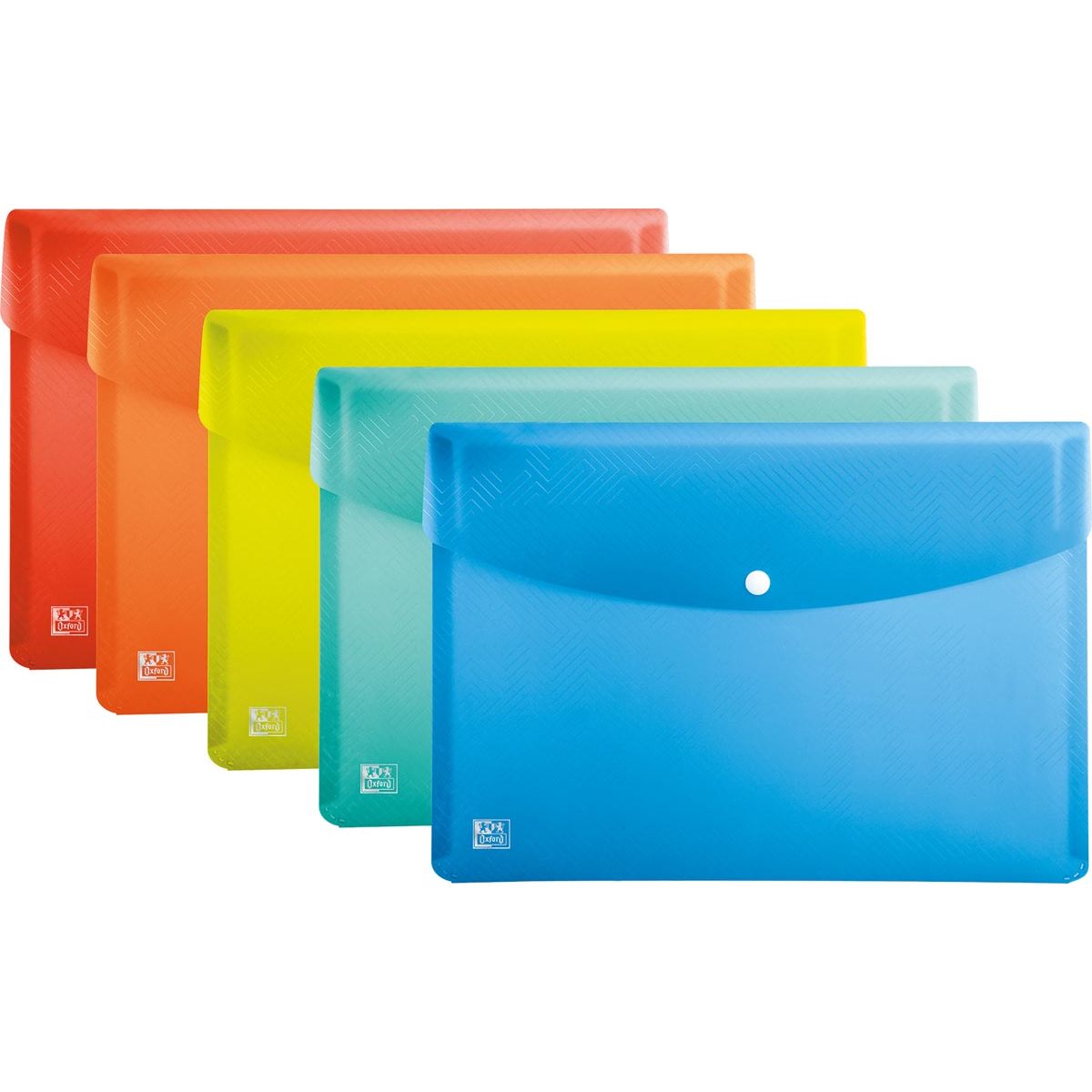 Oxford - Urban document folder with push button closure, size A4, made of PP, assorted colours
