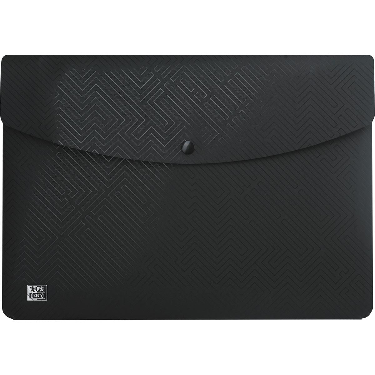 Oxford - Cartella portadocumenti urbana con chiusura a pulsante, formato A4, in PP, nera
