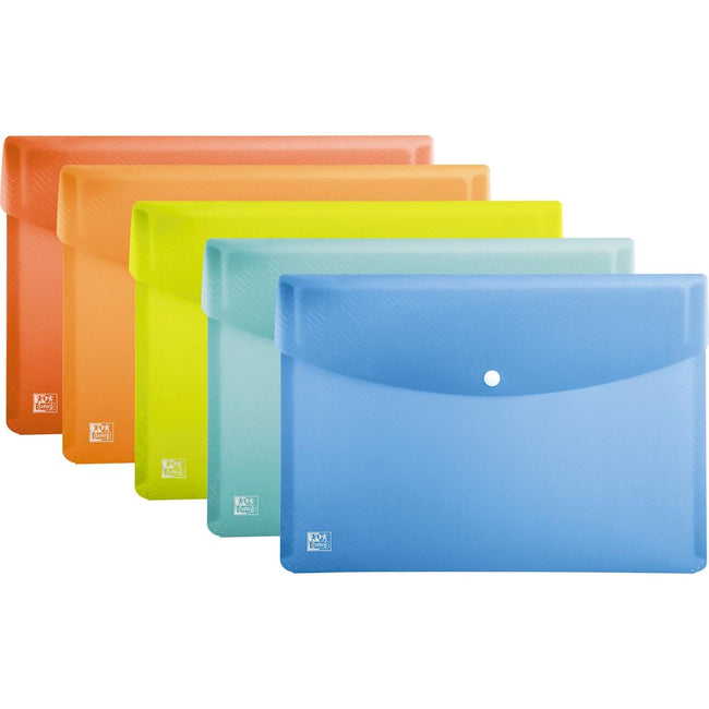 Oxford - Urban document folder with push button closure, size A5, made of PP, assorted colors
