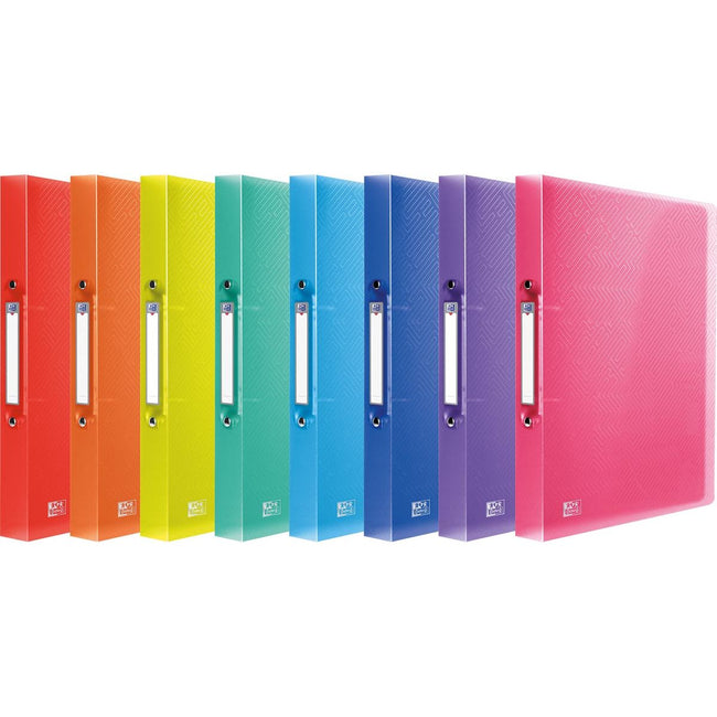 Oxford - Urban ring binder, ft A4, made of PP, 2 O-rings of 30 mm, spine of 4 cm, assorted colors