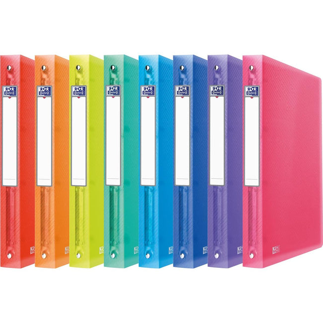 Oxford - Urban ring binder, ft A4, made of PP, 4 O-rings of 30 mm, spine of 4 cm, assorted colors