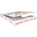 Klika - Pizza Box | Golfkarton | 32x32x3cm | Vegetale | Weiß | 150 Stücke