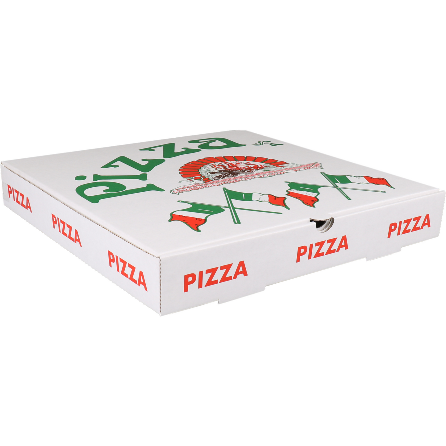 Klika - Pizza Box | Golfkarton | 32x32x3cm | Americano | Weiß | 150 Stücke