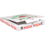 Klika - Pizza Box | Golfkarton | 26x26x3cm | Vegetale | Weiß | 200 Stück