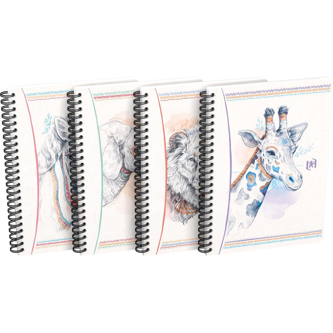 Oxford - Boho spiral notebook, ft A5, 120 pages, squared 5 mm, assorted colors