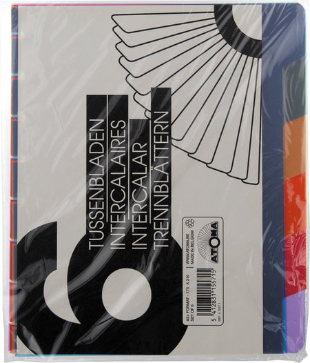 Atoma - pestañas, para cuadernos A5+, de PP, juego de 6 piezas, colores surtidos