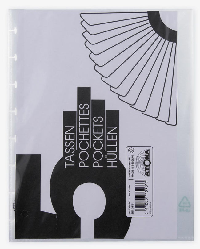 Atoma - show bags, transparent, for A5+ notebooks, set of 5 pieces