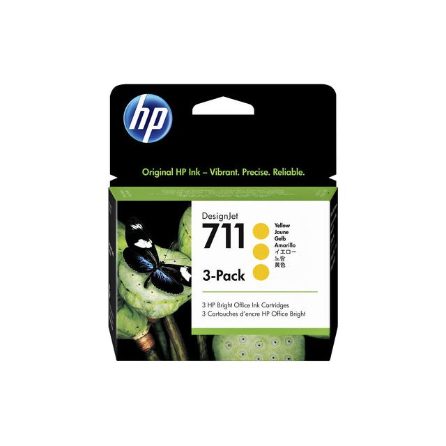 HP - Inkcartridge HP CZ136A 711 Jaune | Régler un 3 morceau